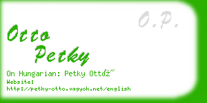 otto petky business card